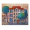 Designart - House With Red Roof and Colorful Autumn Trees - Modern Print on Natural Pine Wood